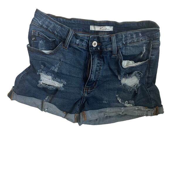 KancCan Women Jean Shorts 28 Blue Distress Daisy Dukes Cowgirl‎ Festival Denim - Picture 1 of 12
